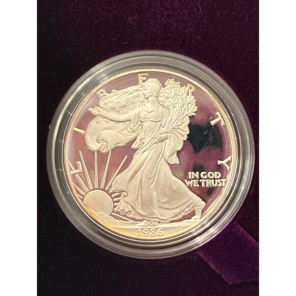 1986 US Mint American Eagle one ounce proof silver bullion coin .999 fine - Picture 3 of 4